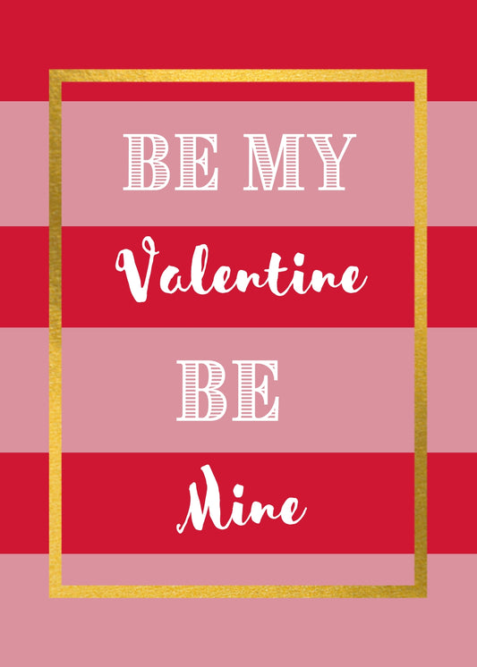 Be My Valentine Ribbon Valentine's Day eCard Page